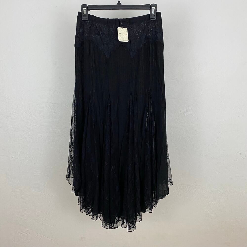 NWT Intimately Free People Nice To Meet You Maxi Slip Skirt - Black - Small